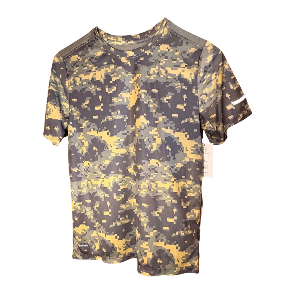Athletic Works Kids Boys Digital Camo TShirt Athletic Performance XL 14 16